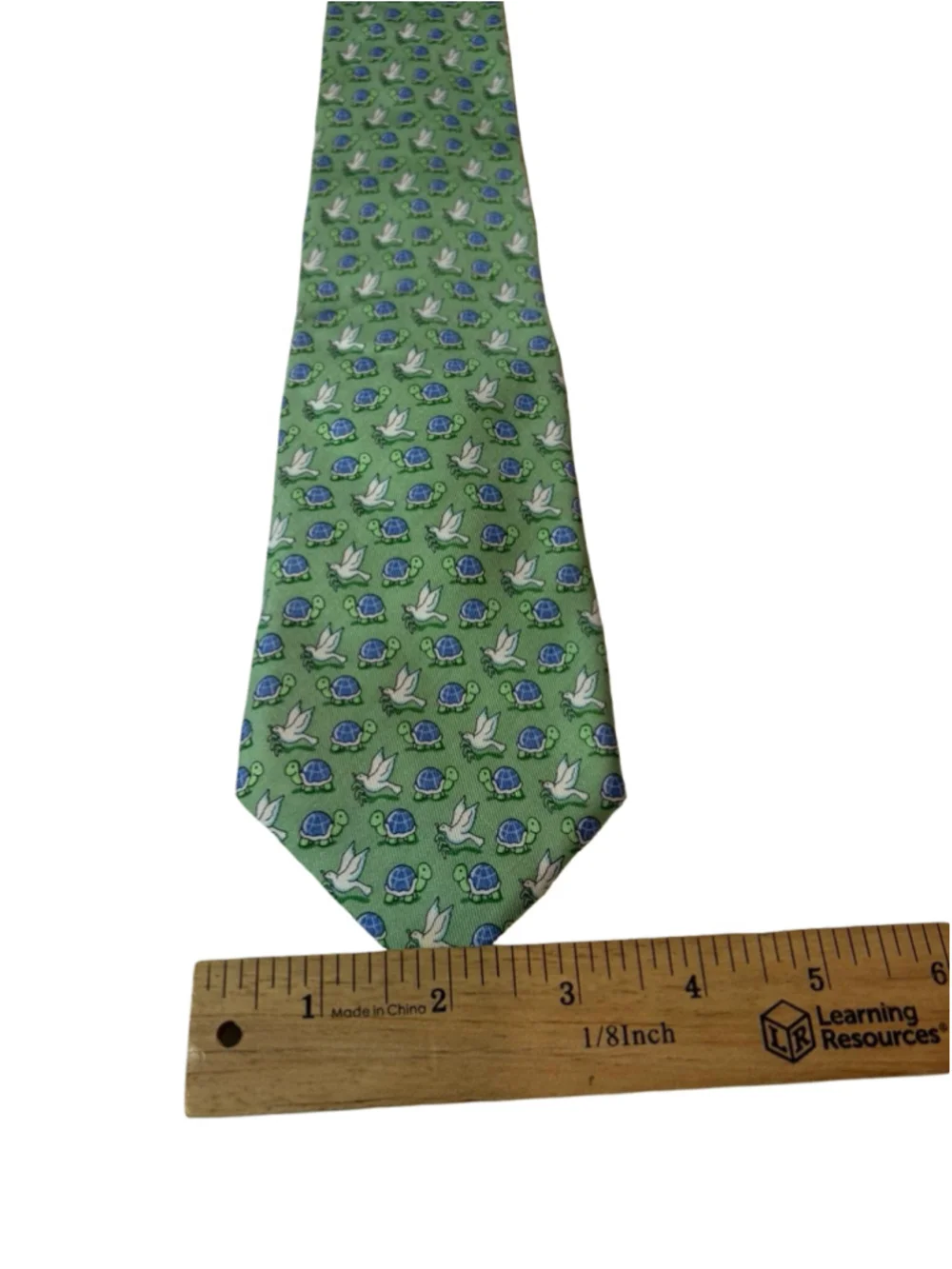 Vineyard Vines Martha’s Vineyard Turtle Dove Silk Tie Preppy Green